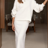 Cohen Triko Midi Etek - Kırık Beyaz