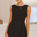 Aceline Mini Dress - Black/White