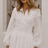 Brittney Long Sleeve Mini Dress - White