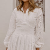 Brittney Long Sleeve Mini Dress - White