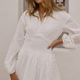 Brittney Long Sleeve Mini Dress - White