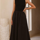 Aria Sleeveless Midi Dress - Black