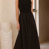 Aria Sleeveless Midi Dress - Black