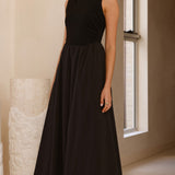 Aria Sleeveless Midi Dress - Black