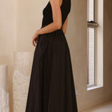 Aria Sleeveless Midi Dress - Black
