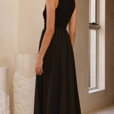 Aria Sleeveless Midi Dress - Black
