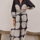 Cheyenne Uzun Kollu Maxi Elbise - Siyah