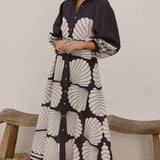 Cheyenne Uzun Kollu Maxi Elbise - Siyah