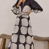 Cheyenne Uzun Kollu Maxi Elbise - Siyah