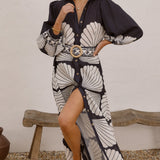 Cheyenne Uzun Kollu Maxi Elbise - Siyah