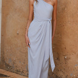 Clara Tek Omuzlu Maxi Elbise - Mavi