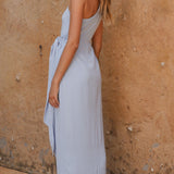 Clara Tek Omuzlu Maxi Elbise - Mavi