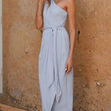 Clara Tek Omuzlu Maxi Elbise - Mavi