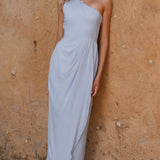 Clara Tek Omuzlu Maxi Elbise - Mavi