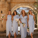 Clara Tek Omuzlu Maxi Elbise - Mavi