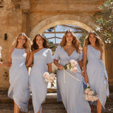 Clara Tek Omuzlu Maxi Elbise - Mavi