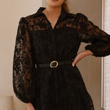 Acacia Lace Mini Dress - Black