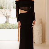 Blaire Omuzsuz Maxi Elbise - Siyah