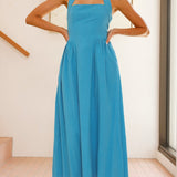 Caden Maxi Elbise - Kobalt Mavisi