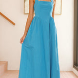 Caden Maxi Elbise - Kobalt Mavisi