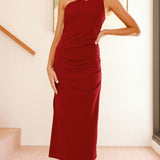 Alaina Midi Elbise - Şarap