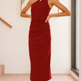 Alaina Midi Elbise - Şarap