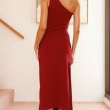 Alaina Midi Elbise - Şarap