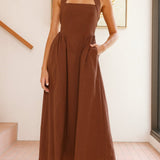 Caden Maxi Elbise - Çikolata