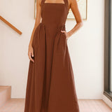 Caden Maxi Elbise - Çikolata