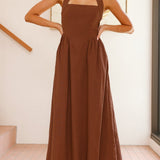 Caden Maxi Elbise - Çikolata