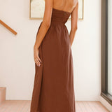 Caden Maxi Elbise - Çikolata