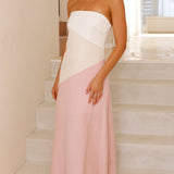 Brionie Maxi Elbise - Pembe/Beyaz