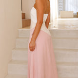 Brionie Maxi Elbise - Pembe/Beyaz