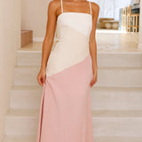 Brionie Maxi Elbise - Pembe/Beyaz