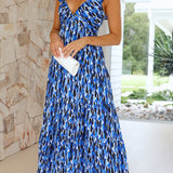 Baka Maxi Elbise - Mavi Baskı