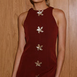 Daray Mini Dress - Burgundy/Star
