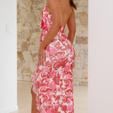 Debbie Midi Dress - Pink/Red Floral