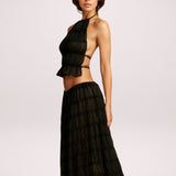 Amina Siyah Fırfır Etek Set