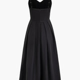 Basic Solid Corset Midi Elbise