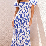 Bronty Maxi Elbise - Mavi