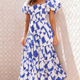 Bronty Maxi Elbise - Mavi