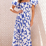 Bronty Maxi Elbise - Mavi