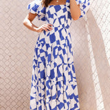 Bronty Maxi Elbise - Mavi