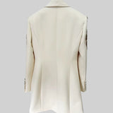 Karmaşık Omuz İşlemeli Drapeli Blazer