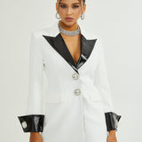 Aurora Siyah-Beyaz Blazer Elbise