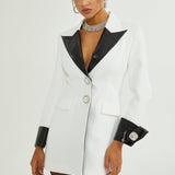 Aurora Siyah-Beyaz Blazer Elbise