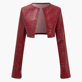 Basic Solid Crop Ceket