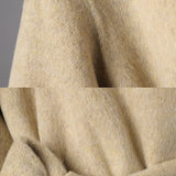 Bej Kuşaklı Yün Mini Kaban