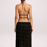 Amina Siyah Fırfır Etek Set