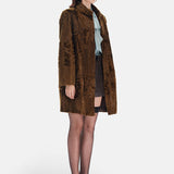 Kadife Dokulu Kahverengi Trençkot